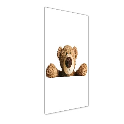 Glasbild vertikales Teddybär