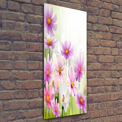 Glasbild vertikales Wildblumen
