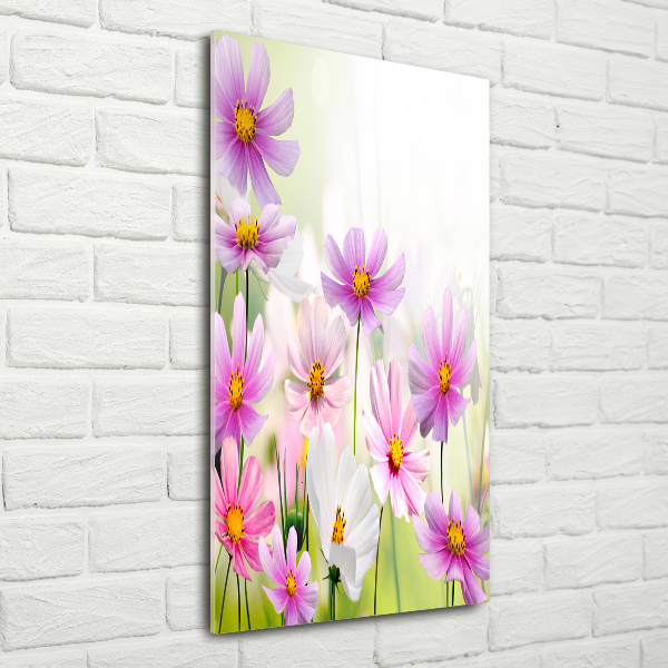 Glasbild vertikales Wildblumen