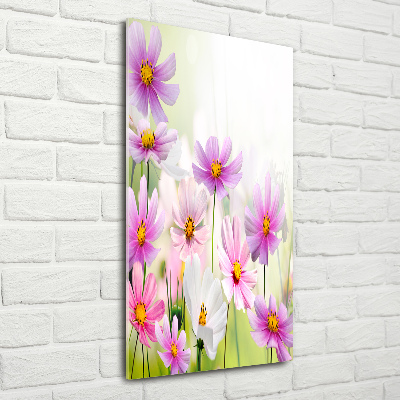 Glasbild vertikales Wildblumen