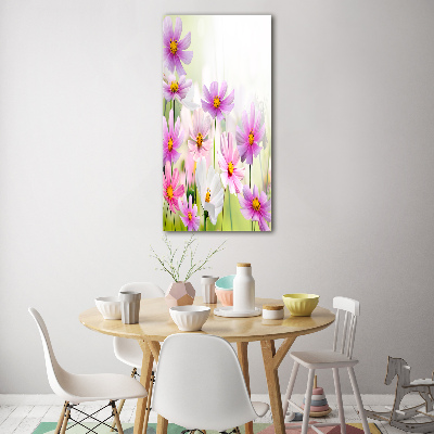 Glasbild vertikales Wildblumen