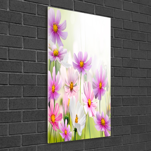 Glasbild vertikales Wildblumen