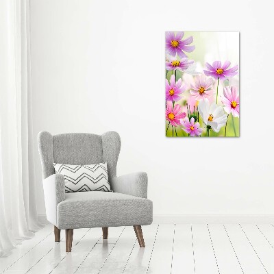 Glasbild vertikales Wildblumen