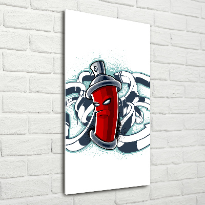 Glasbild vertikales Graffiti