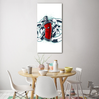 Glasbild vertikales Graffiti