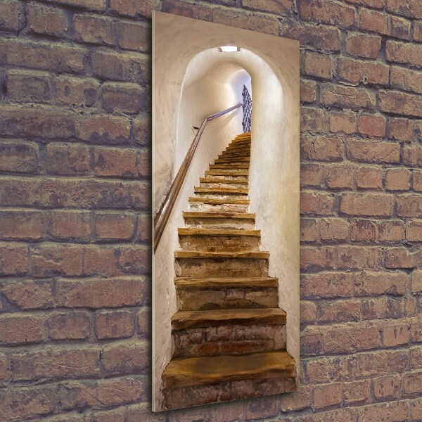 Glasbild vertikales Treppe im Schloss