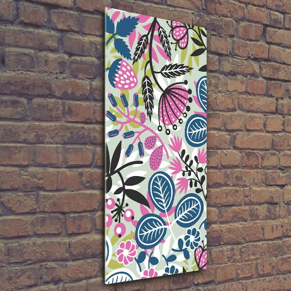 Glasbild vertikales Blumen