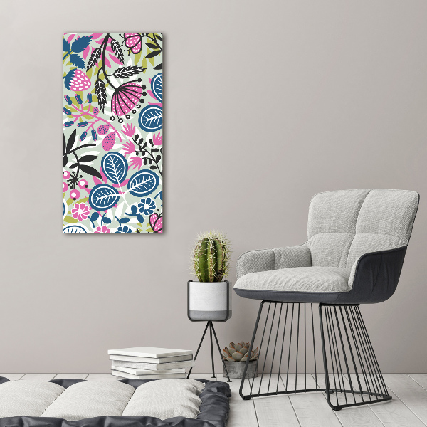 Glasbild vertikales Blumen