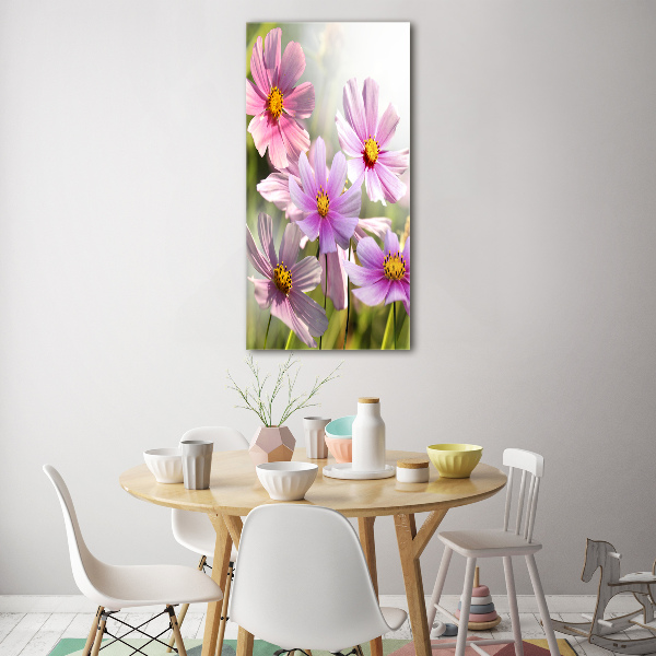 Glasbild vertikales Wildblumen
