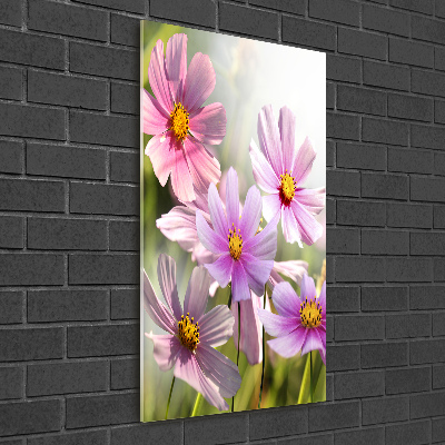 Glasbild vertikales Wildblumen