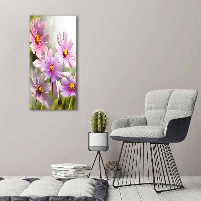 Glasbild vertikales Wildblumen