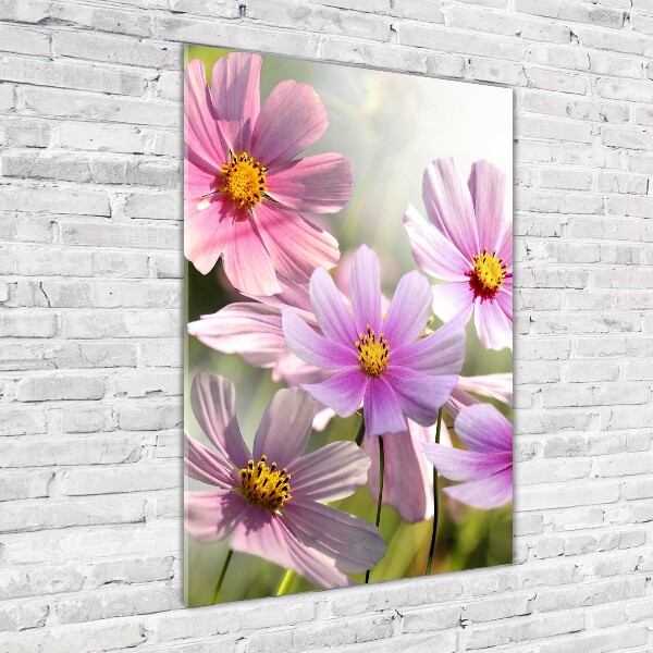 Glasbild vertikales Wildblumen