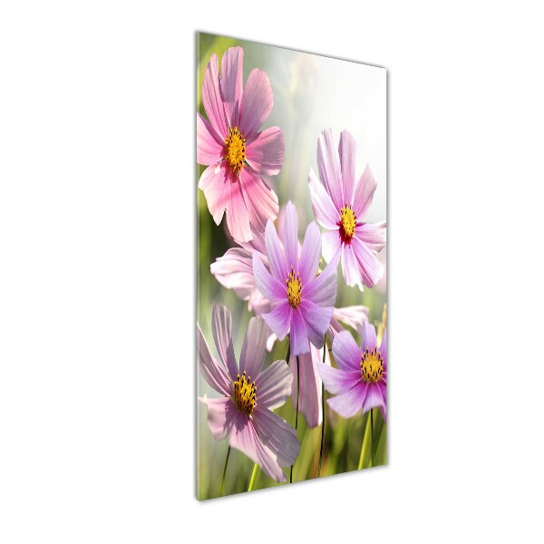 Glasbild vertikales Wildblumen