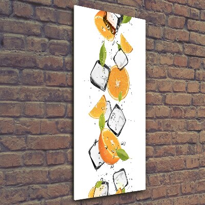 Bild aus glas vertikales Orangen und Eis