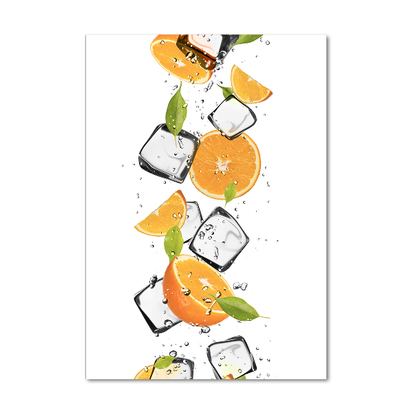 Bild aus glas vertikales Orangen und Eis