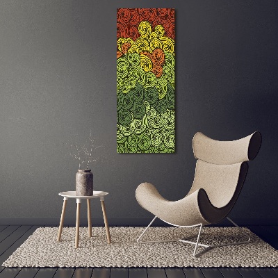 Glasbild vertikales Bunte Wellen