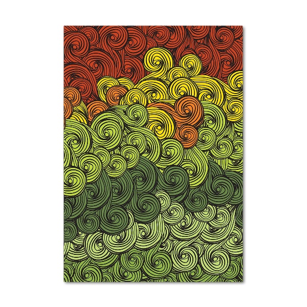 Glasbild vertikales Bunte Wellen