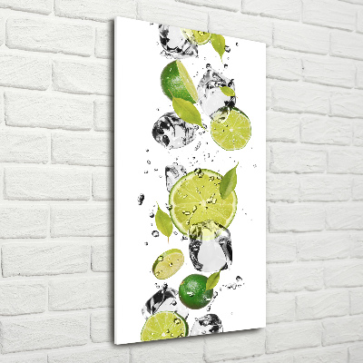 Glasbild vertikales Kalk und Wasser