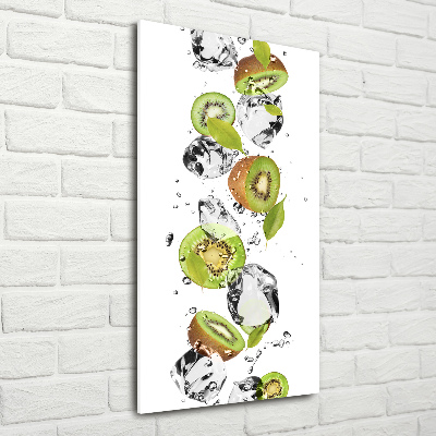 Foto auf glas vertikales Kiwi und Wasser