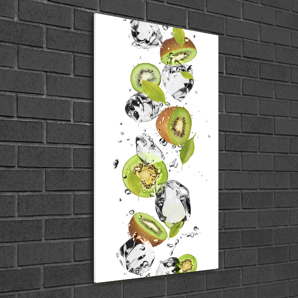 Foto auf glas vertikales Kiwi und Wasser