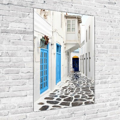 Bild aus glas vertikales Griechische Straßen