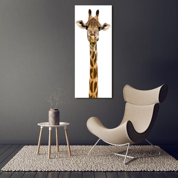 Glasbild vertikales Giraffe
