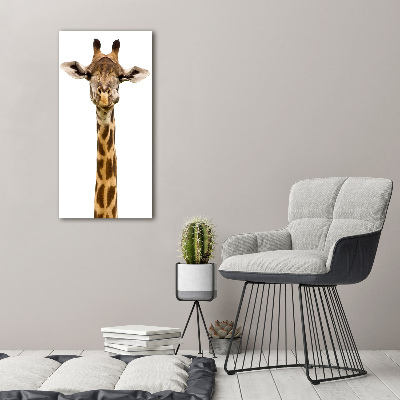 Glasbild vertikales Giraffe