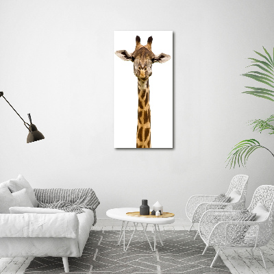 Glasbild vertikales Giraffe