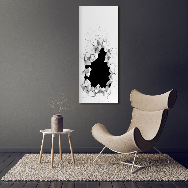 Foto auf glas vertikales Loch in der Wand