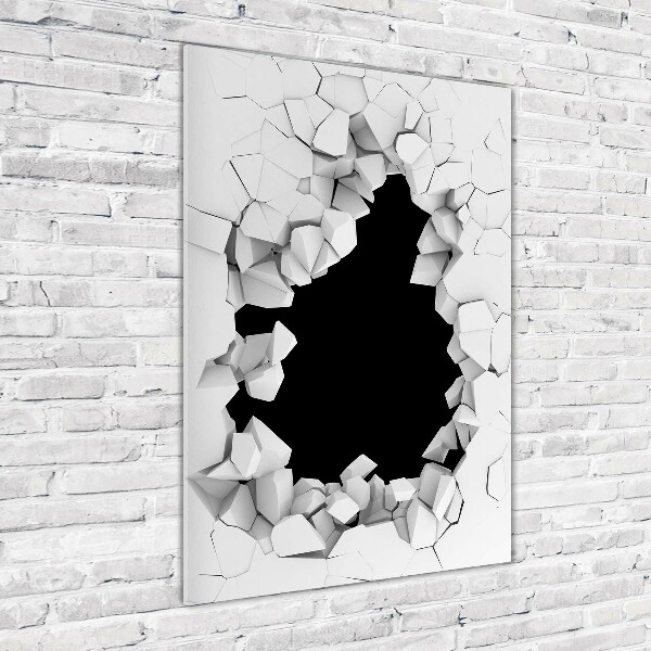 Foto auf glas vertikales Loch in der Wand