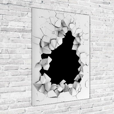 Foto auf glas vertikales Loch in der Wand