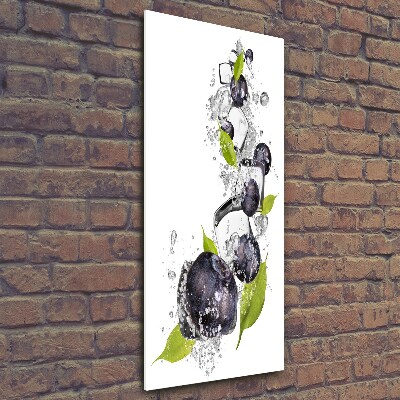 Glasbild vertikales Beeren und Eis