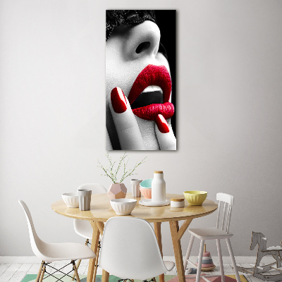 Glasbild vertikales Spitzenmaske