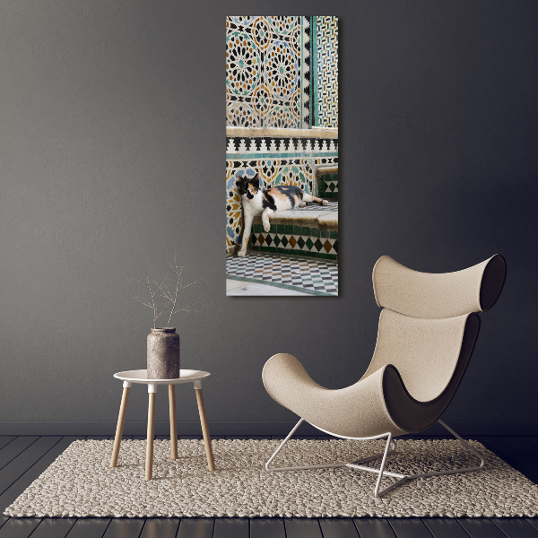 Bild aus glas vertikales Eine Katze in Marokko