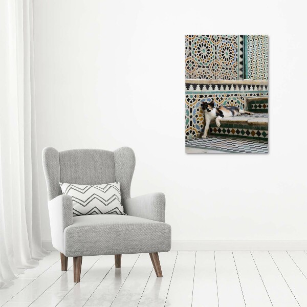 Bild aus glas vertikales Eine Katze in Marokko