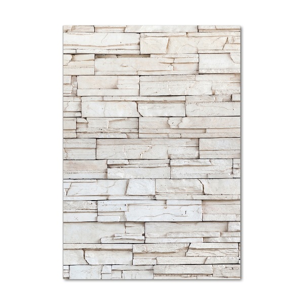 Glasbild vertikales Steinmauer