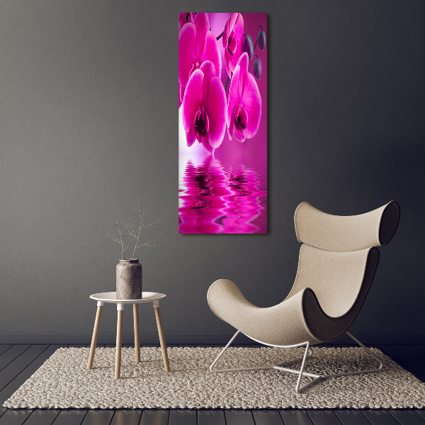 Foto auf glas vertikales Rosa Orchidee