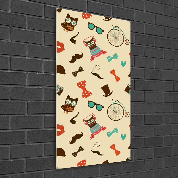 Bild aus glas vertikales Eulen-Fahrradbrille