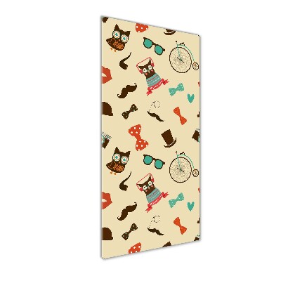 Bild aus glas vertikales Eulen-Fahrradbrille