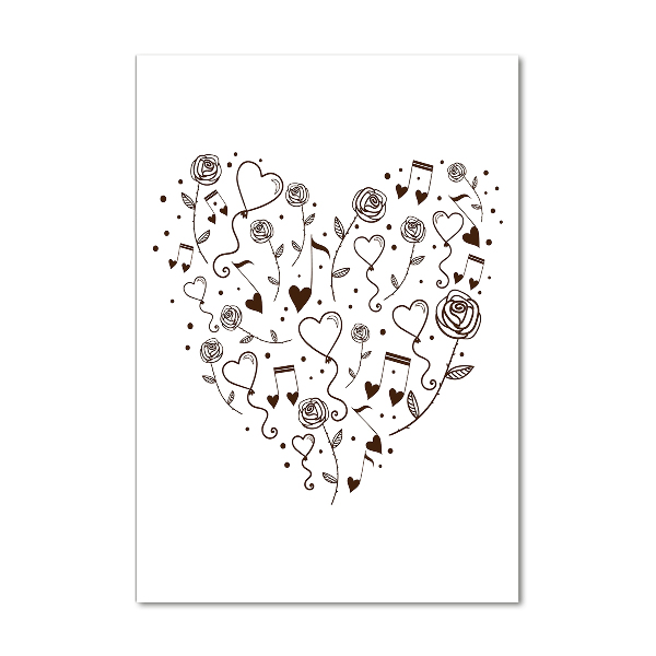 Foto auf glas vertikales Herz