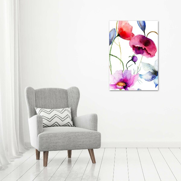 Bild aus glas vertikales Mohnblumen