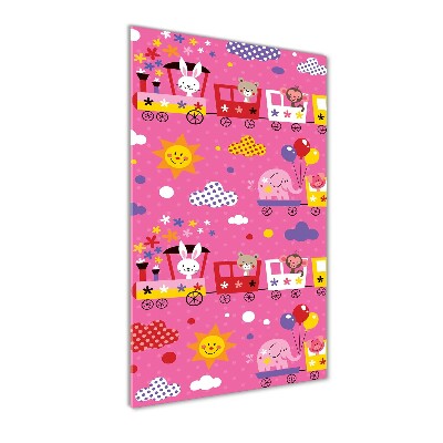 Foto auf glas vertikales Fröhlicher Zug