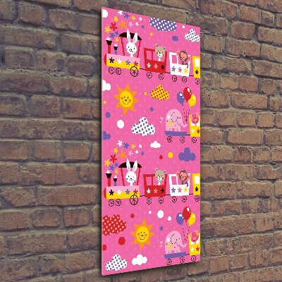 Foto auf glas vertikales Fröhlicher Zug