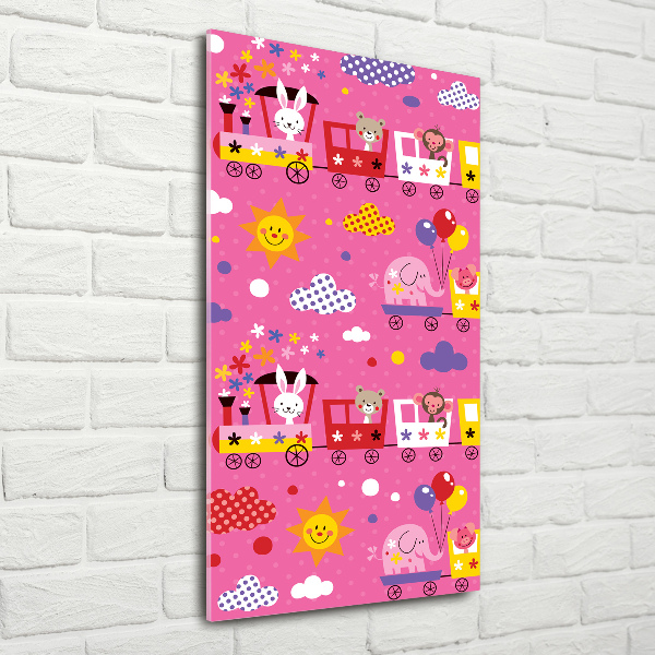 Foto auf glas vertikales Fröhlicher Zug