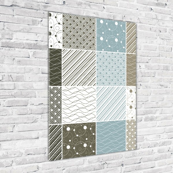 Glasbild vertikales Geometrische Muster