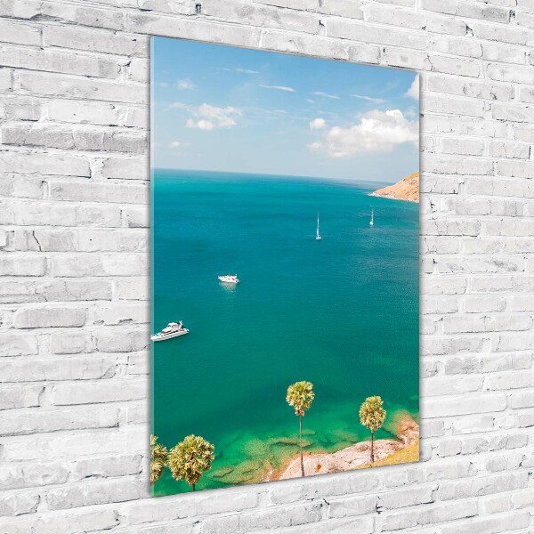 Glasbild vertikales Yachten Thailand