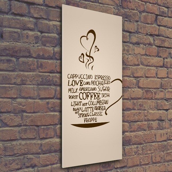 Foto auf glas vertikales Eine Tasse Kaffee