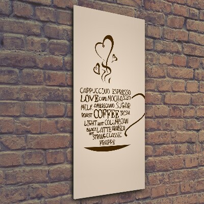 Foto auf glas vertikales Eine Tasse Kaffee