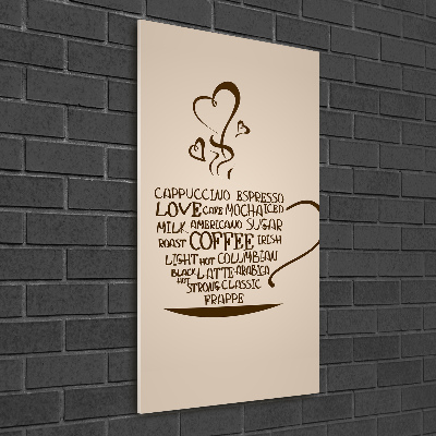 Foto auf glas vertikales Eine Tasse Kaffee