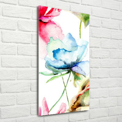 Foto auf glas vertikales Mohnblumen